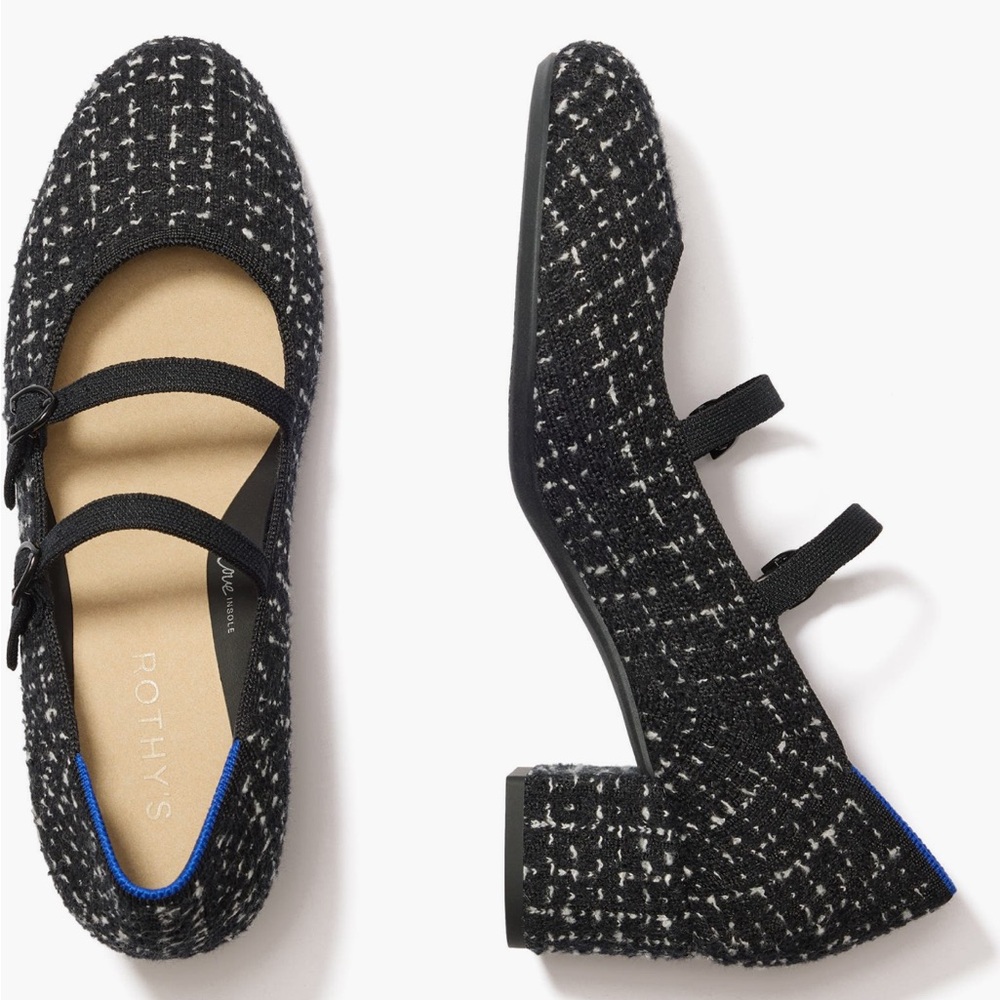 Rothy's The Double Buckle Mary Jane Heel in Twilight Tweed